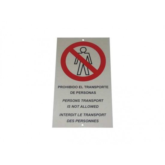 "TRANSPORT OF PERSONS FORBIDDEN" PLATE - 3099001