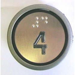 07/23.168 ROUND PUSH BUTTON Braille ”4” (TYPE Orion-Gulliver)
