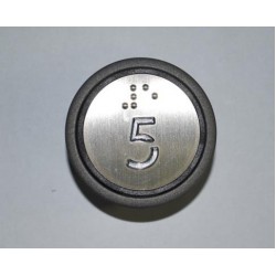 07/23.169 ROUND PUSH BUTTON Braille ”5” (TYPE Orion-Gulliver)