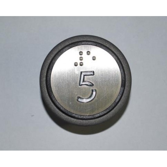 07/23.169 ROUND PUSH BUTTON Braille ”5” (TYPE Orion-Gulliver)