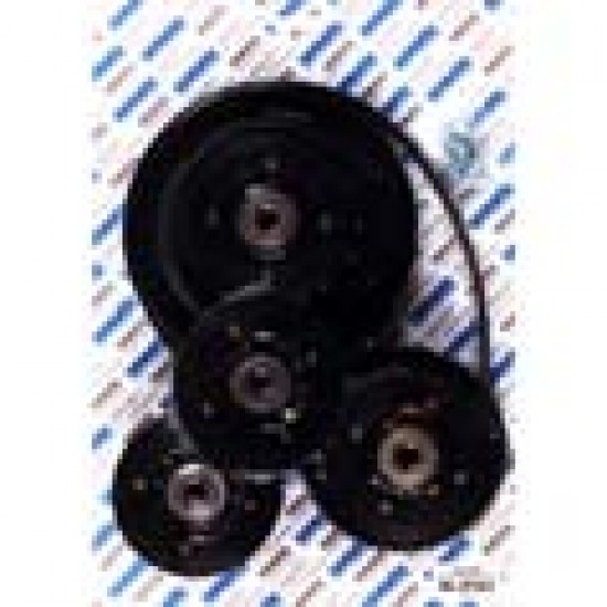 1 x B130AACX: Motor driving pulley with gear for K2-4-6Z; 1 x B130AABX: Tension pulley for toothed belt (only for F28-F29); 2 x B130AAAX: Tension pulley for toothed belt (only for F28-F29) and 1 x CX00XAAXAAL: 5 grooves motor belt for operator (Poly-V) - 