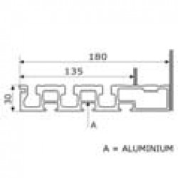 Aluminium self supporting bottom track with three grooves