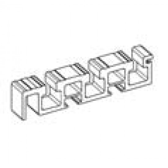 Aluminium bottom track with three grooves, 135mm - C124AEVA